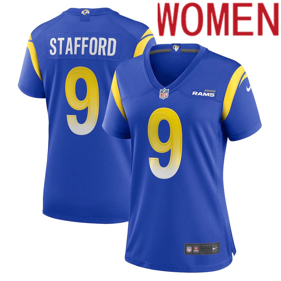 Women Los Angeles Rams 9 Matthew Stafford Nike Royal Game NFL Jersey